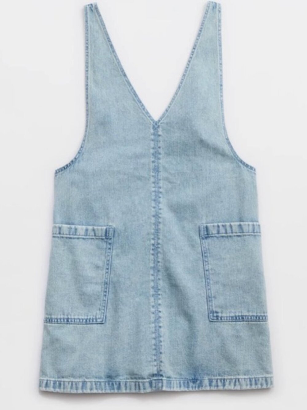 Light Wash Denim Pinafore Dress